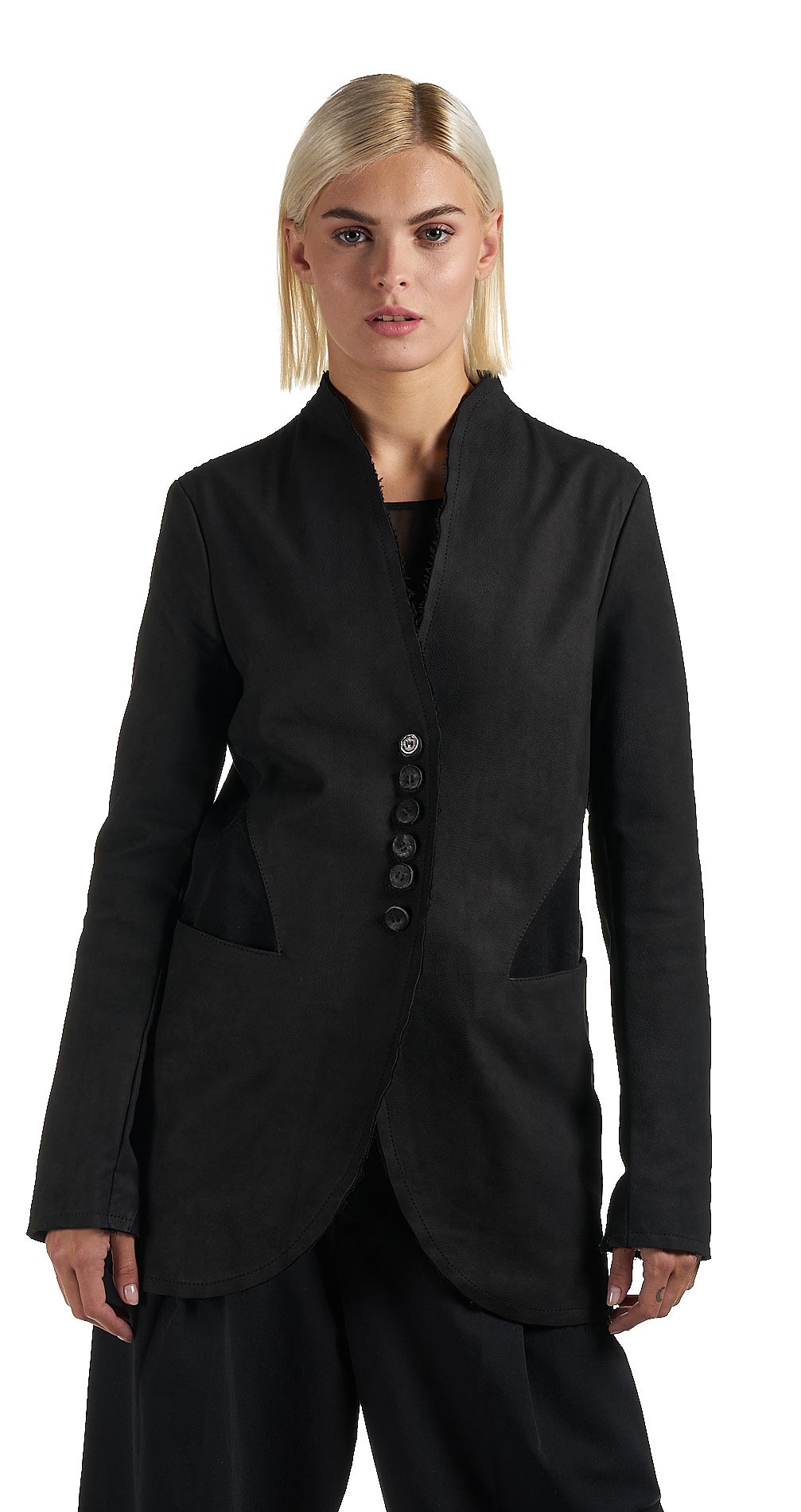 DANIELE BASTA LEATHER AND SILVER JACKET 